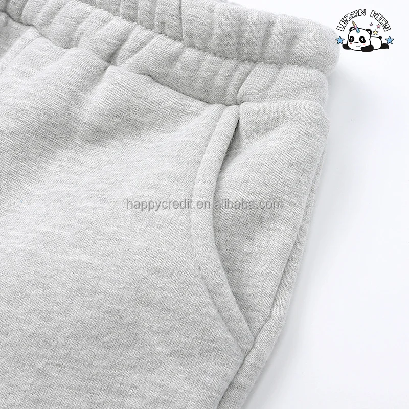 LEZONKIDS - Atacado Casual Luxo Personalizar logotipo Fleece Sweatsuit Shorts Conjunto de Roupas para Crianças Meninos e Meninas